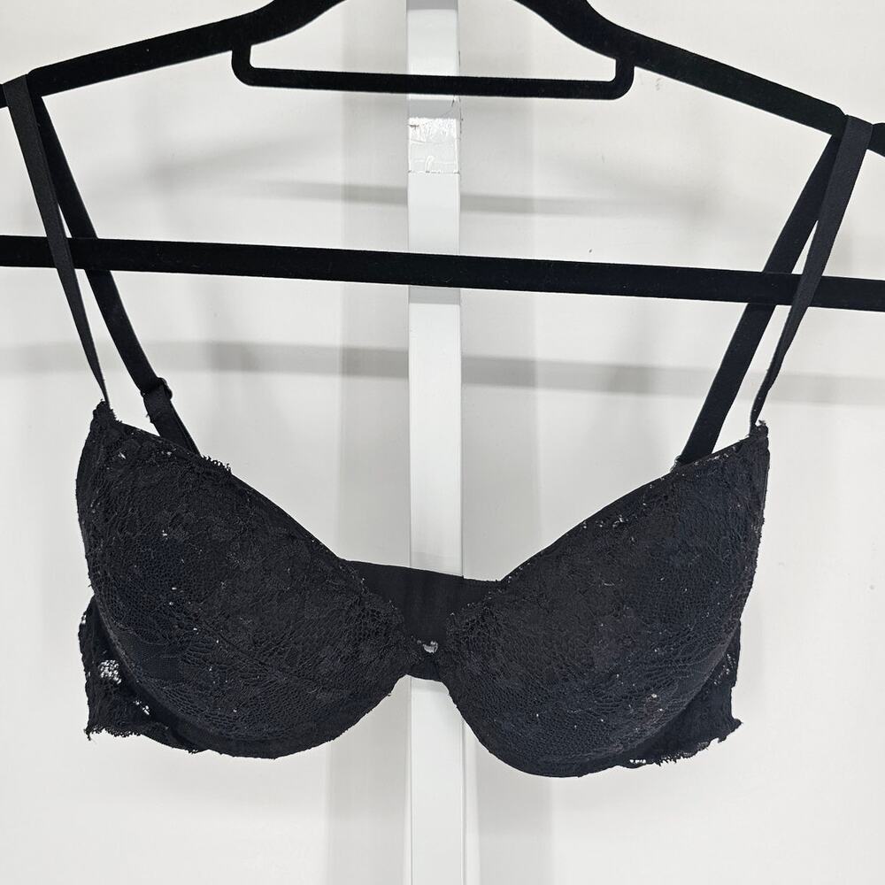 Yamamay Womens Sz 36D Classic T Shirt Bra Black Lace